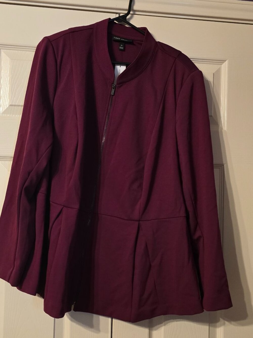 Lane Bryant burgundy zip heavy knit peplum blaze